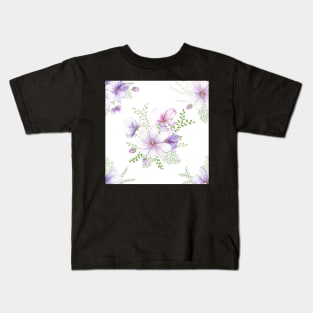 Cosmos flowers spring bouquets watercolor print Kids T-Shirt